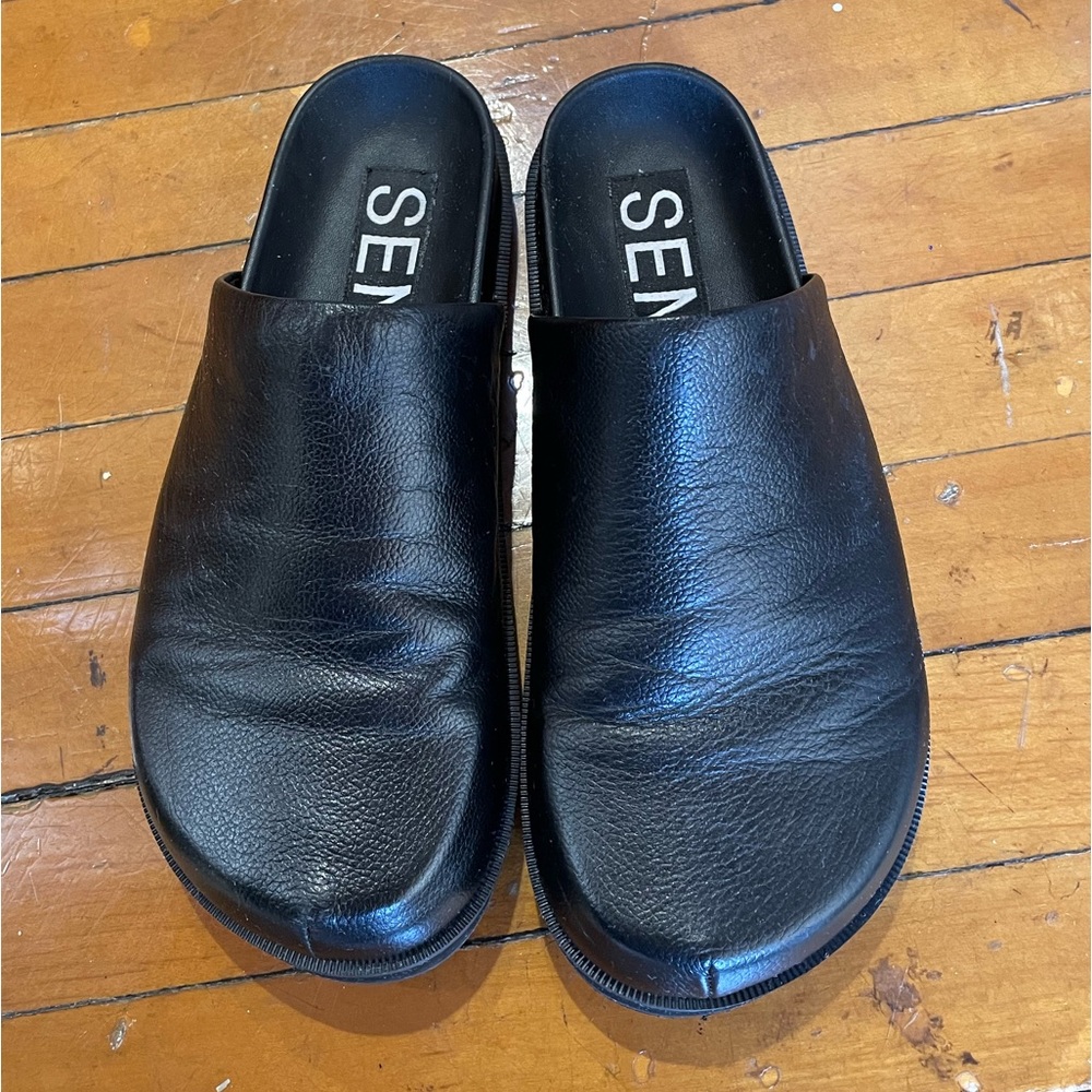 SENSO BLACK LEATHER CLOG MULE WOMEN SIZE 9-10